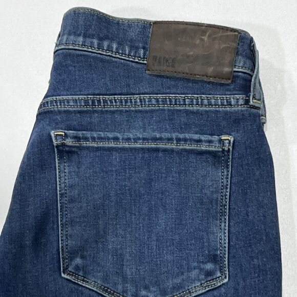 Paige Jeans Mens Blue Federal Slim Straight Fit Dark Wash Stretch Denim Sz 30X30 - Picture 1 of 11
